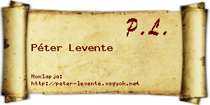 Péter Levente névjegykártya
