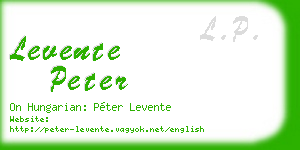 levente peter business card