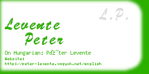 levente peter business card